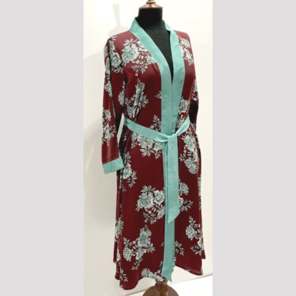 Soierose Beautiful Satin Silk Printed Robe - SR-1004 - Picture 1 of 4